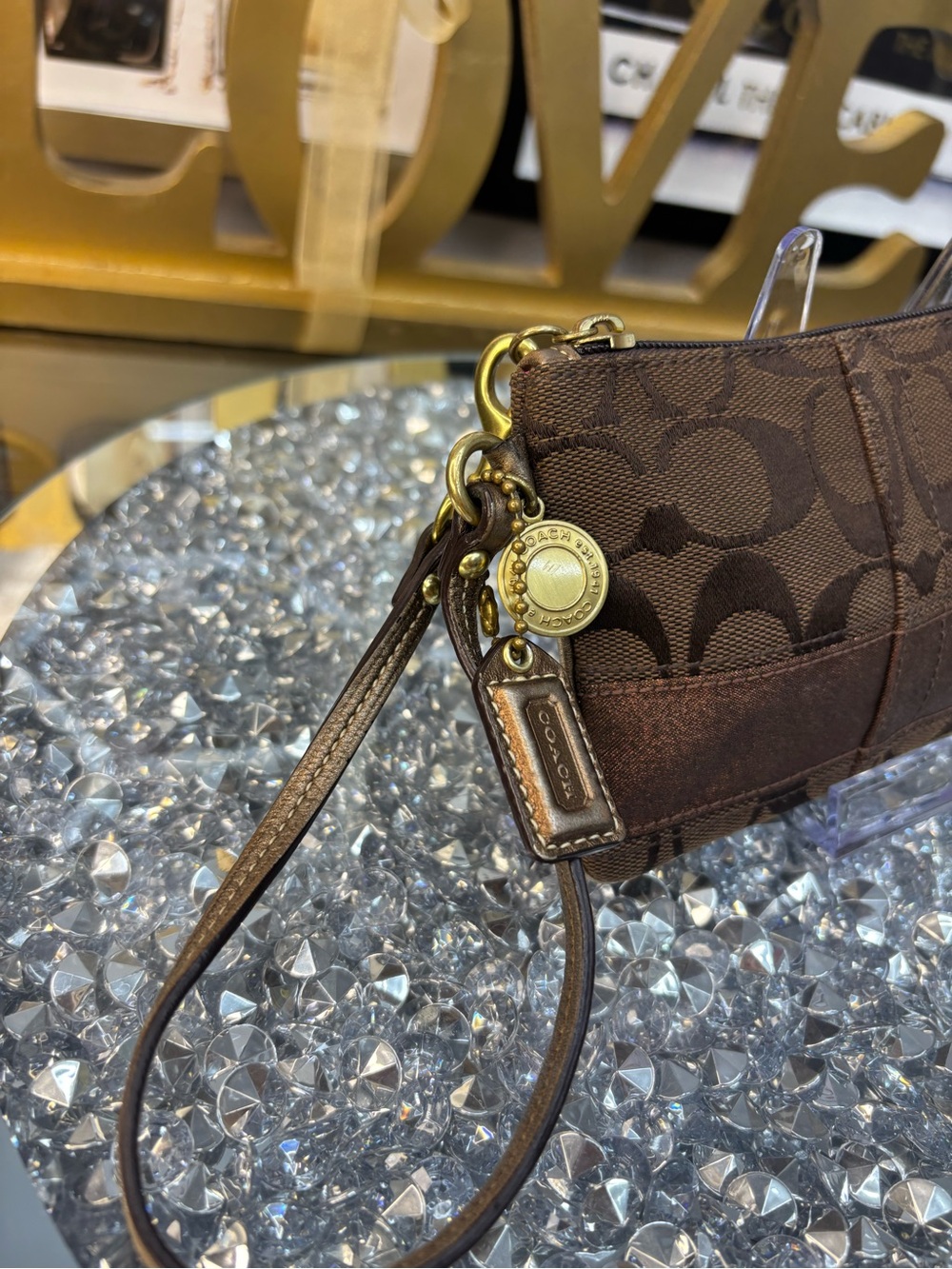 Coach y2k legacy Signature Shimmer Stripe Wristlet EUC - Picture 7 of 12